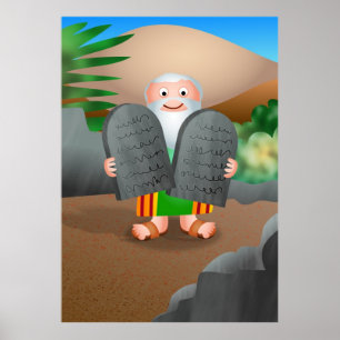 Moses och bibelberättelsen för tio Commandments Poster