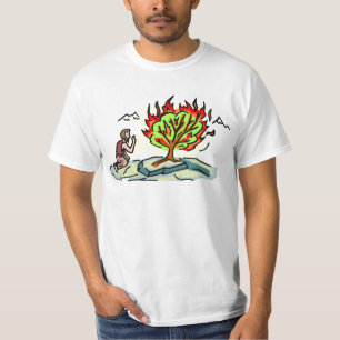 Moses och brinna buskekristenkonstverk t-shirt