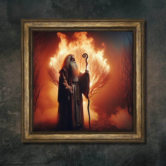 Moses och Burning Bush Christian Bible Art Poster (Skapare uppladdad)