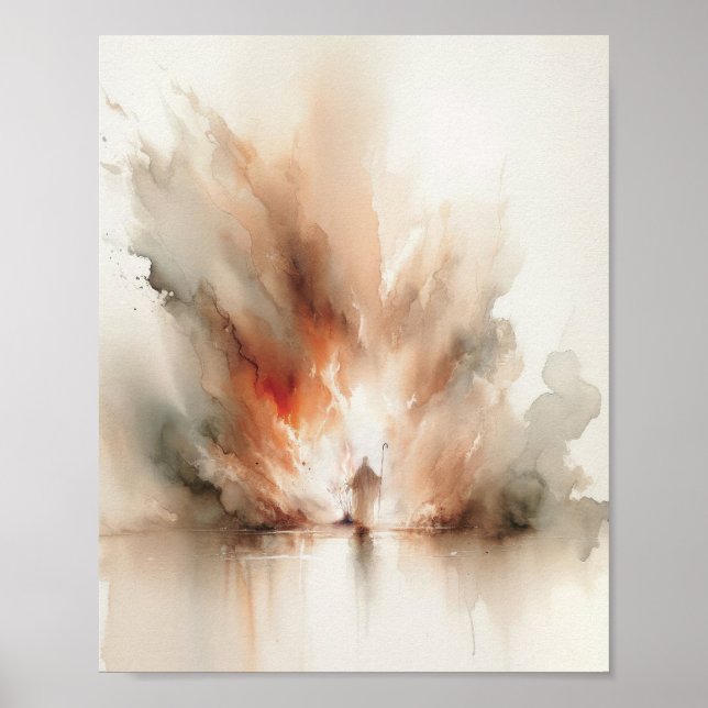 Moses och Burning Bush - Digital Sketch Poster (Framsidan)