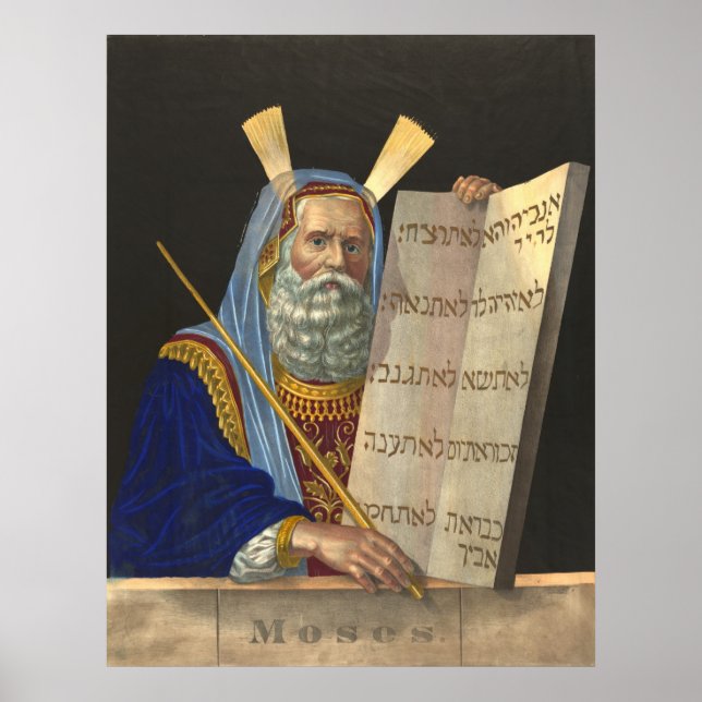 Moses och de tio budorden skriver ut/poster poster (Framsidan)