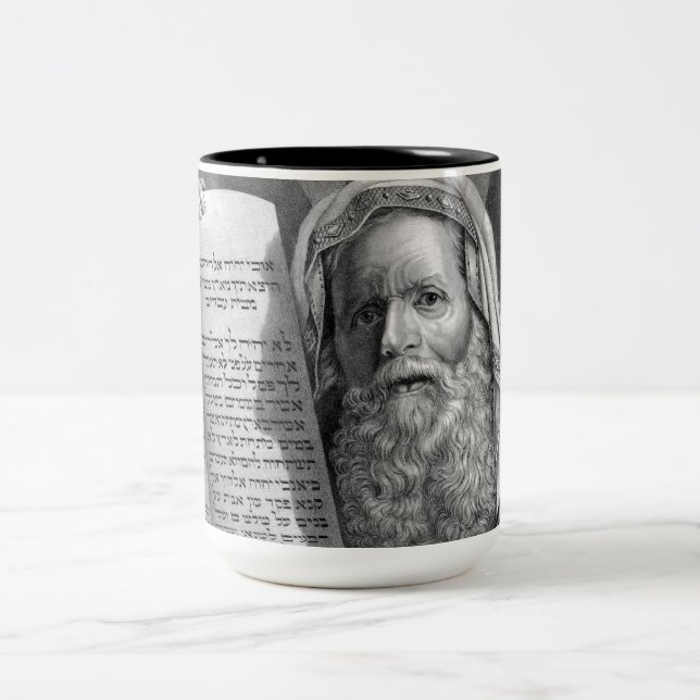 Moses och de tio budorden Två-Tonad mugg (Center)