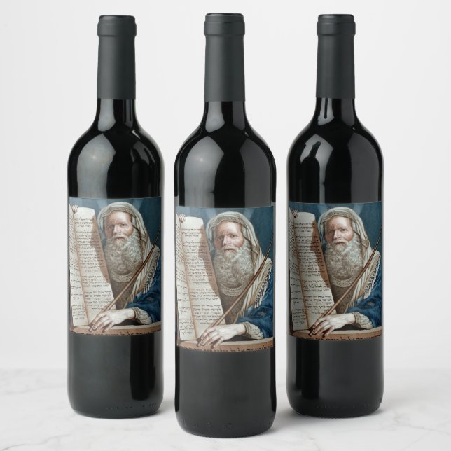 Moses och de tio budorden vinflaska etikett (Flaskor)