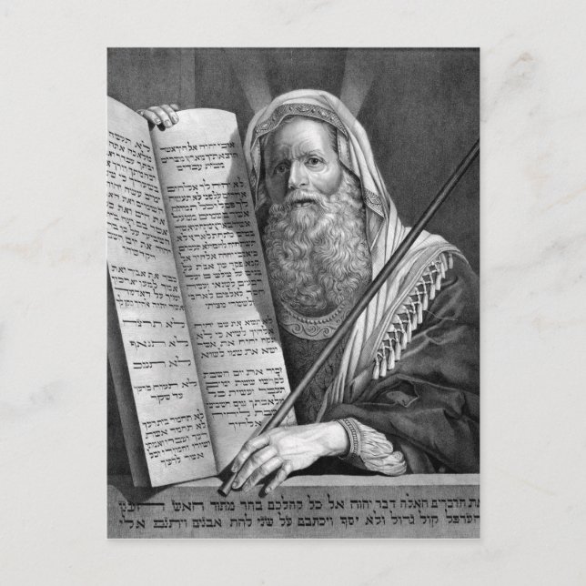 Moses och de tio budorden vykort (Framsida)