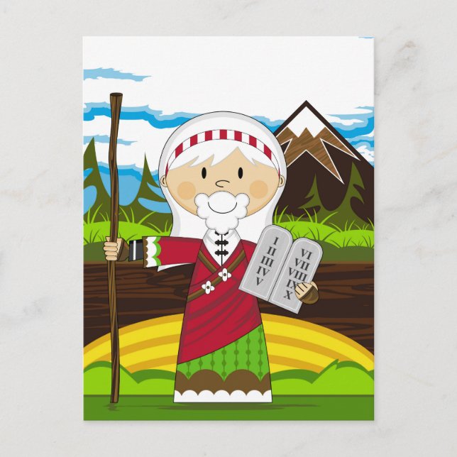 Moses och de tio budorden vykort (Framsida)