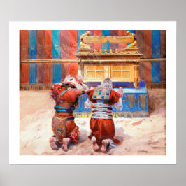 Moses och Joshua i Tabernacle av James Tissot Poster