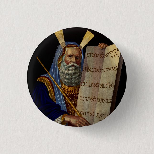 Moses och lagens tavlor konst knapp (Framsida)