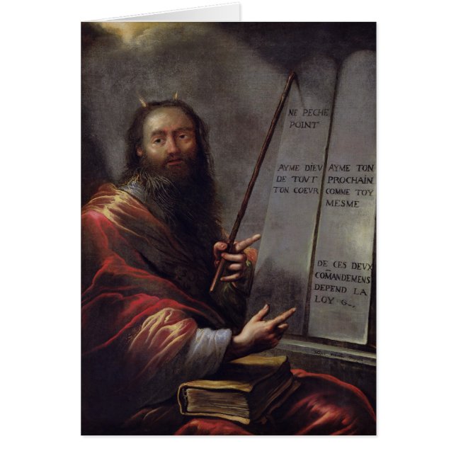 Moses och tabletsna av lagen hälsningskort (Framsidan)