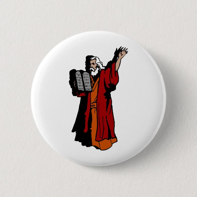 Moses och tio commandments knapp (Framsida)