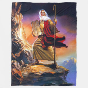 MOSES och TIO COMMANDMENTSNA Fleecefilt