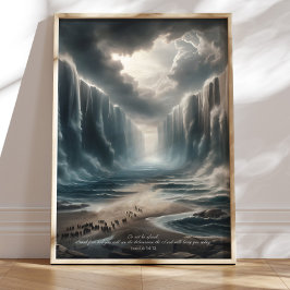 Moses Parting Red Sea Bible Verse Art, Exodus Poster