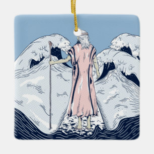 Moses Parting the red sea Julgransprydnad Keramik
