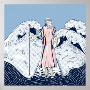 Moses Parting the red sea Poster
