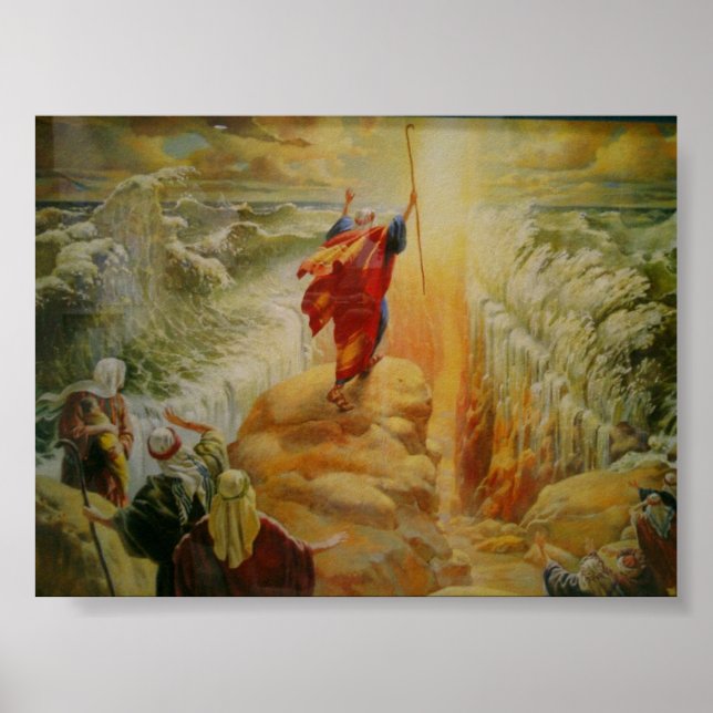 Moses parting the red sea print. poster (Framsidan)