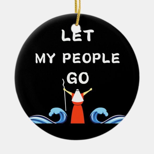 Moses Parts Red Sea Jewish Women Manar Psover Julgransprydnad Keramik (Framsidan)