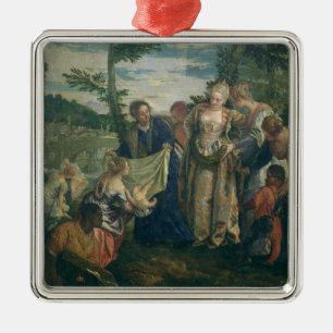 Moses räddade från Nilen, 1580 (olja på kanfas) Julgransprydnad Metall