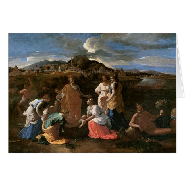 Moses räddade från vatten, 1647 hälsningskort (Framsidan Horizontal)