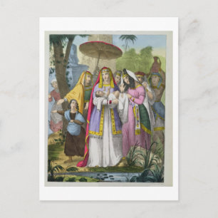 Moses Saved av Pharaoh's Dotter, från en bibel Vykort
