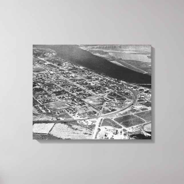 Moses Sjö, WA Aerial View of Town Photograph Canvastryck (Framsida)