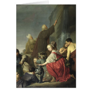 Moses slå vatten från stenen hälsningskort