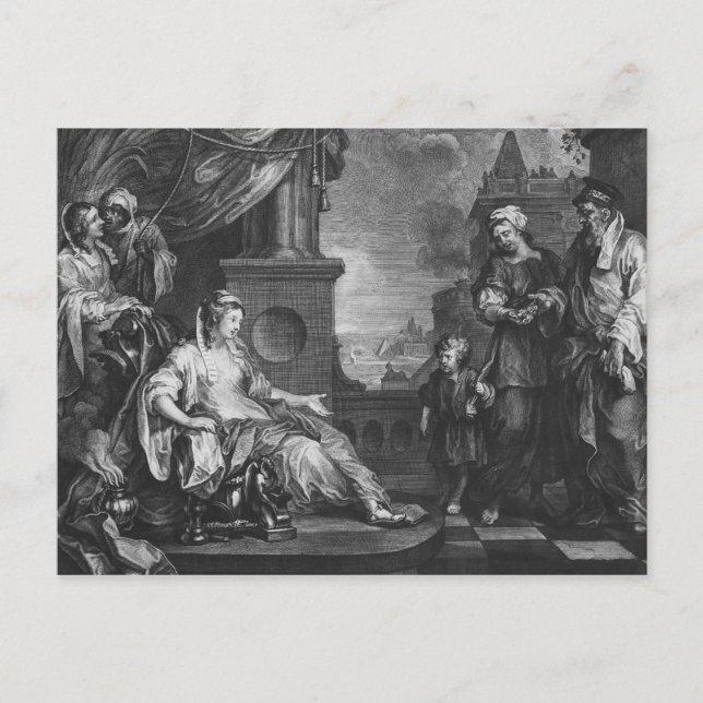 Moses som fördes till Pharoahs dotter, c.1752 Vykort (Framsida)