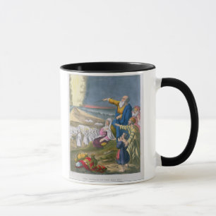 Moses som särar det röda havet, från en bibel s mugg