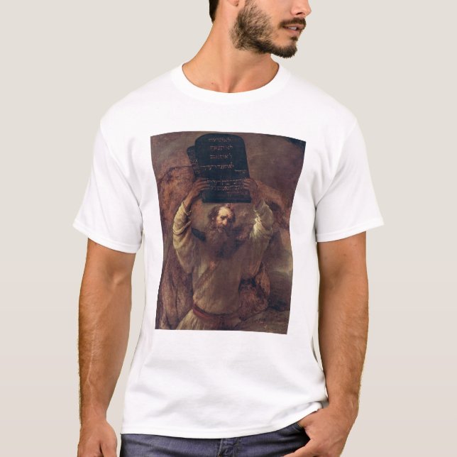 Moses som slår tabletsna av lagen, 1659 t-shirt (Framsida)