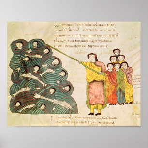 Moses som stänger Röda havet på egyptierna Poster