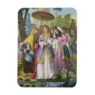 Moses sparade vid pharaoh'sens dotter, från en magnet
