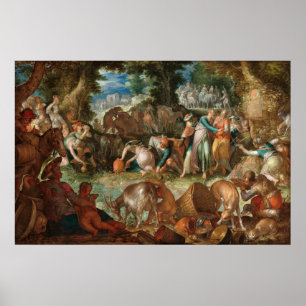Moses Striking Sten - JA Wtewael Fine Art Poster