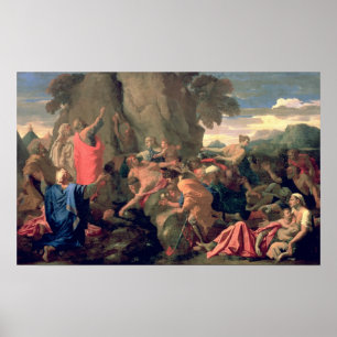 Moses Striking Vatten från Sten, 1649 Poster