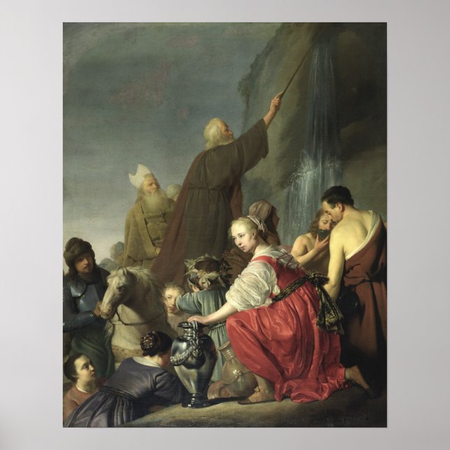 Moses Striking Vatten från Sten Poster (Framsidan)