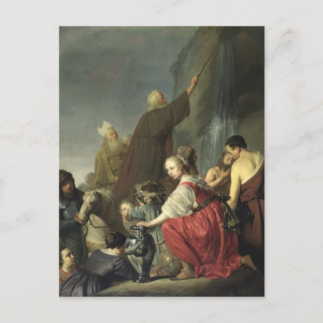 Moses Striking Vatten från Sten Vykort (Framsida)