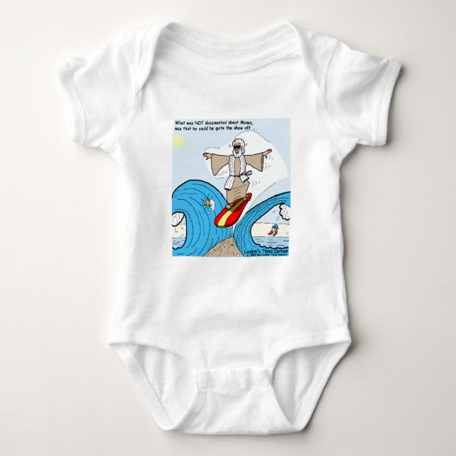 Moses Surf Funny Cartoon T-shirts Gåvor Samlarobje (Framsida)