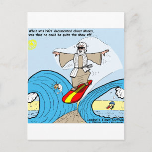 Moses Surf Funny Cartoon T-shirts Gåvor Samlarobje Vykort