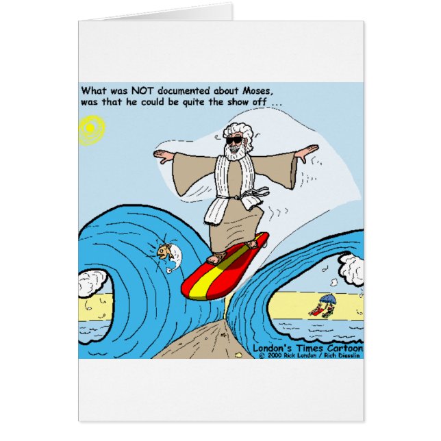 Moses Surfs Tecknad Tees Gifts Collectibles Hälsningskort (Framsidan)