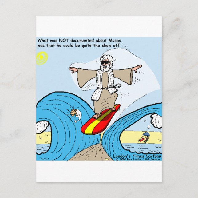 Moses Surfs Tecknad Tees Gifts Collectibles Vykort (Framsida)