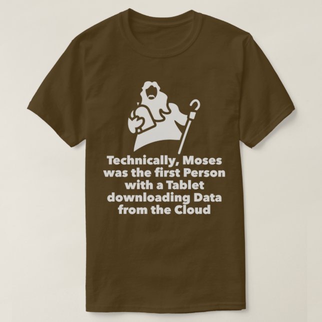 Moses Tablet-hämtning av data från molnet T Shirt (Design framsida)