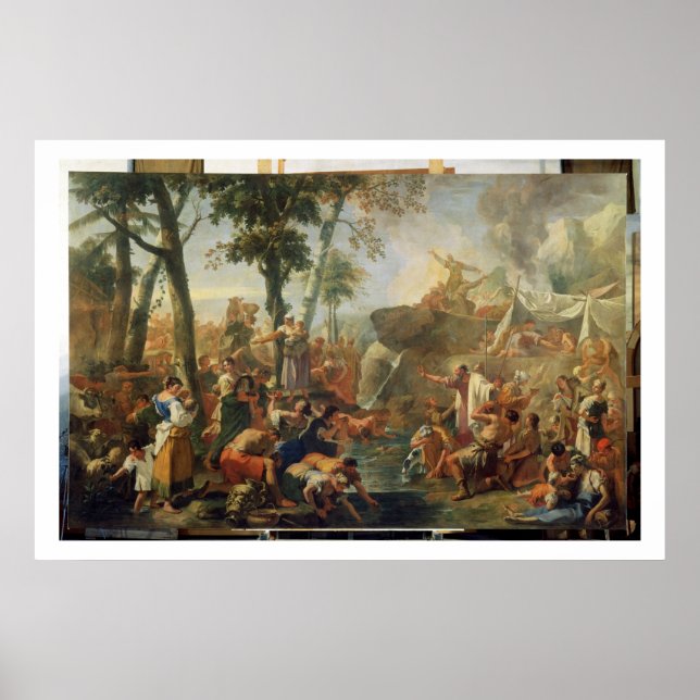 Moses Teckning Vatten från Sten (olja på arbetsyta Poster (Framsidan)