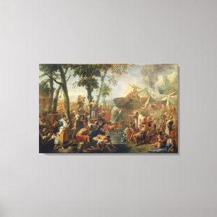 Moses teckningvatten från stenen (olja på kanfas canvastryck