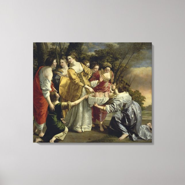 Moses undsatt från Nilen, 1630 Canvastryck (Framsida)