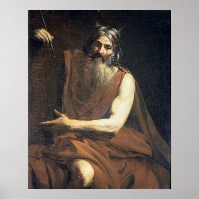 Moses with the Tablets of the Law, 1627-32 Poster (Framsidan)