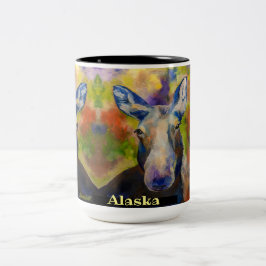 Mosey Moose Coffee Mugg_ALASKA Två-Tonad Mugg