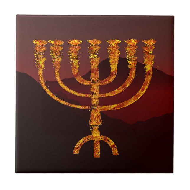 Moshe's Menorah Kakelplatta (Framsidan)