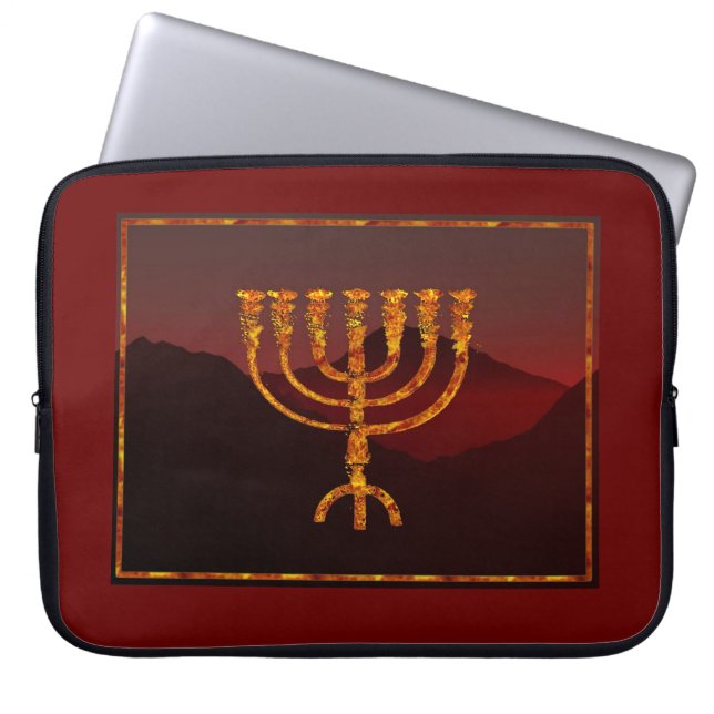 Moshe's Menorah Laptop Sleeve (Framsidan)