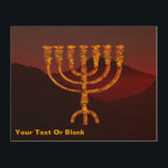 Moshe's Menorah Trätavla<br><div class="desc">En beskrivning av de sju-grenade menorah (candelabra) som israelerna gjort efter utvandringen från Egyptenen. Anpassa genom att lägga till egen text. I Torah Moshe Rabbenu sägs: "Du ska göra en Menorah av rent guld, som blir slagen, ska Menorah vara gjord, dess bas, dess gren, dess gåbletter, dess knoppar, och dess...</div>