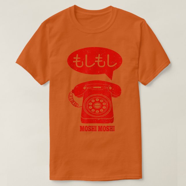 Moshi Moshi Japan Retro Telephone  T Shirt (Design framsida)