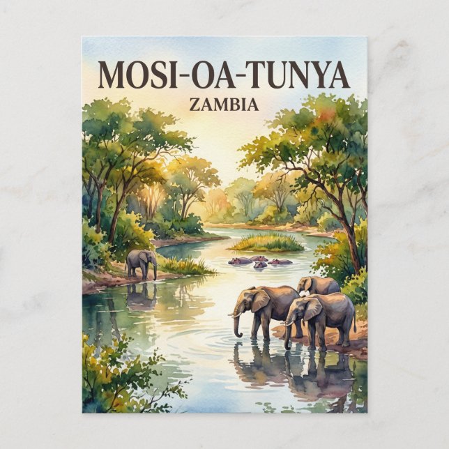 Mosi-oa-Tunya nationalpark Zambia Vykort (Framsida)