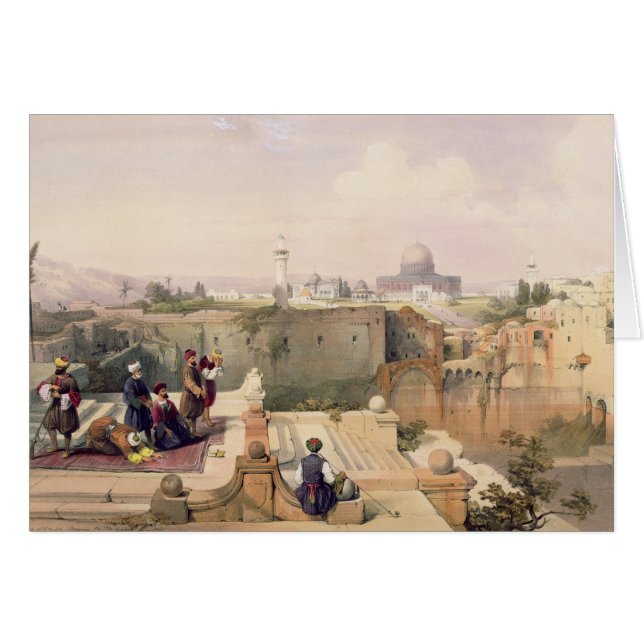 Moské av den Omar visningen platsen av tempelet Hälsningskort (Framsidan Horizontal)