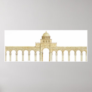 Moské av Uqba. Kairouan Tunisien. Huvudfasad Poster